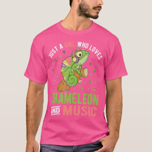 Camiseta Apenas Uma Menina Que Ama Chameleon E Música