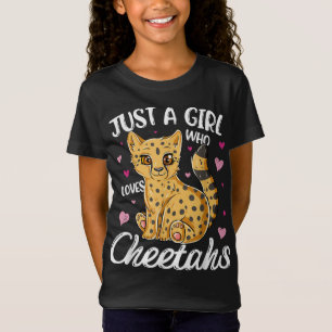 Camiseta Apenas Uma Menina Que Ama Chita Heart Cheetah