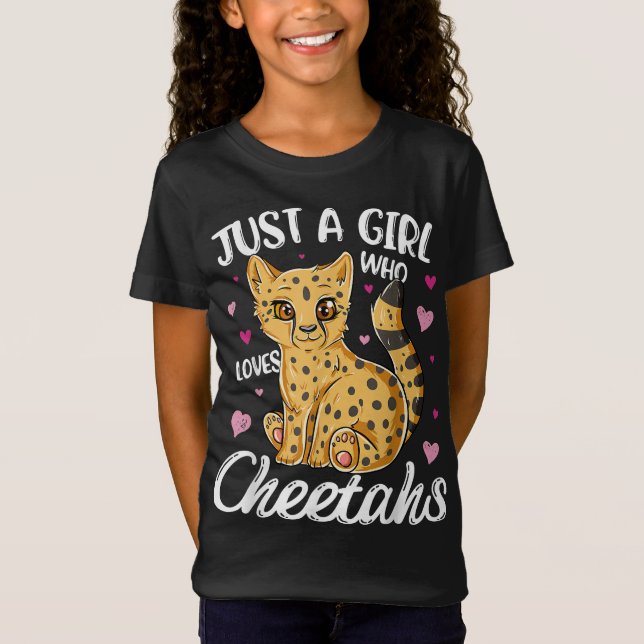Camiseta Apenas Uma Menina Que Ama Chita | Heart Cheetah (Frente)