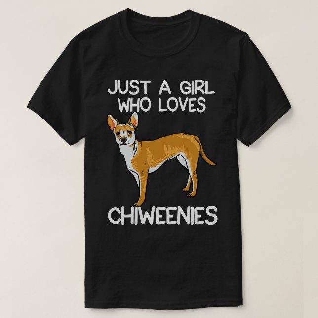 Camiseta Apenas Uma Menina Que Ama Chiweenies (Frente do Design)