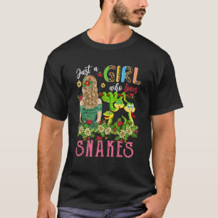 Camiseta Apenas Uma Menina Que Ama Cobras Três Cobras Flora