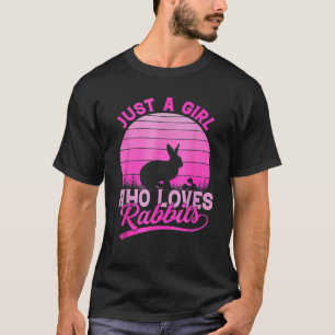 Camiseta Apenas Uma Menina Que Ama Coelhos Legal Gráfico De