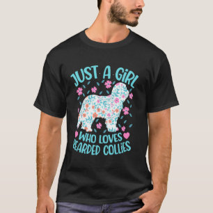 Camiseta Apenas Uma Menina Que Ama Collies Barbados Floral 
