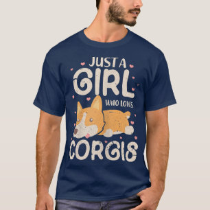 Camiseta Apenas Uma Menina Que Ama Corgis Corgi Lover Kawai