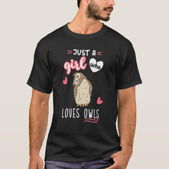 Camiseta Apenas Uma Menina Que Ama Corujas (Frente)