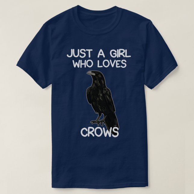 Camiseta Apenas Uma Menina Que Ama Corvos 1 (Frente do Design)
