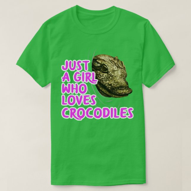 Camiseta Apenas Uma Menina Que Ama Crocodilos (Frente do Design)