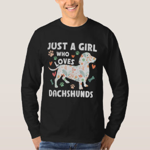 Camiseta Apenas Uma Menina Que Ama Dachshances Mulheres Cac