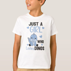 Camiseta Apenas Uma Menina Que Ama Dinos Dinossauro Doce