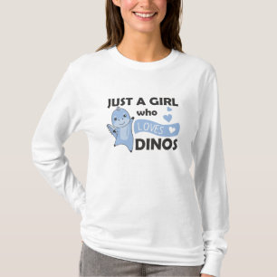Camiseta Apenas Uma Menina Que Ama Dinos Dinossauro Doce