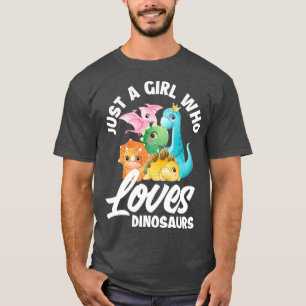Camiseta Apenas Uma Menina Que Ama Dinossauros Dino Girls D
