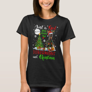 Camiseta Apenas Uma Menina Que Ama Dobermanns E Papais noei