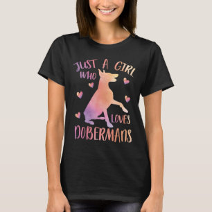 Camiseta Apenas Uma Menina Que Ama Dobermans 11