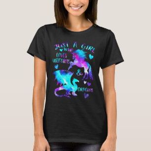 Camiseta Apenas Uma Menina Que Ama Dragões E Fantasia Unicó