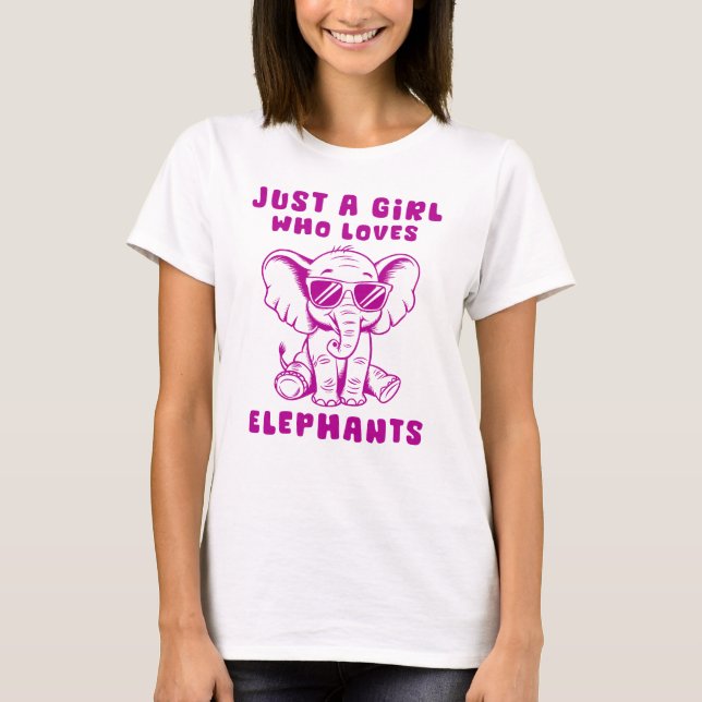 Camiseta Apenas Uma Menina Que Ama Elefantes (Frente)