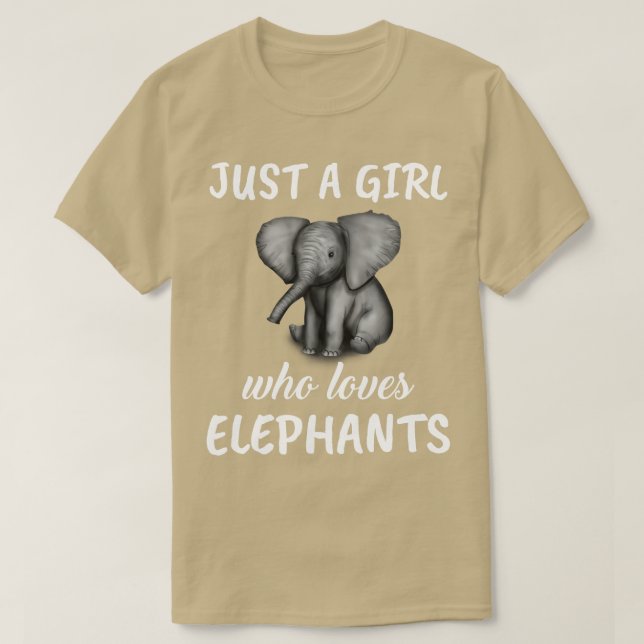 Camiseta Apenas Uma Menina Que Ama Elefantes 2 (Frente do Design)