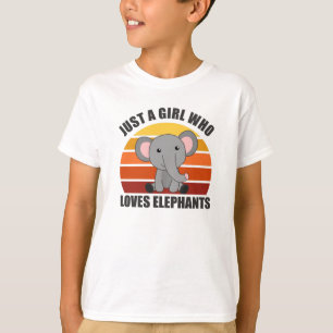 Camiseta Apenas Uma Menina Que Ama Elefantes Animais Fofos