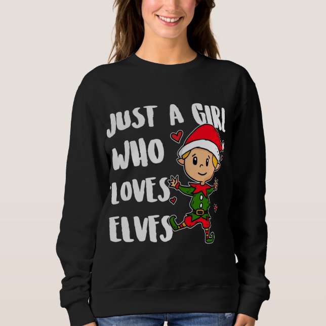 Camiseta Apenas Uma Menina Que Ama Elfos Felizes De Natal (Frente)