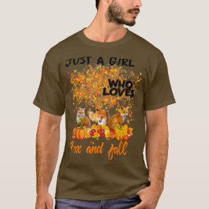 Camiseta Apenas Uma Menina Que Ama Fos E Abaixa O Outono