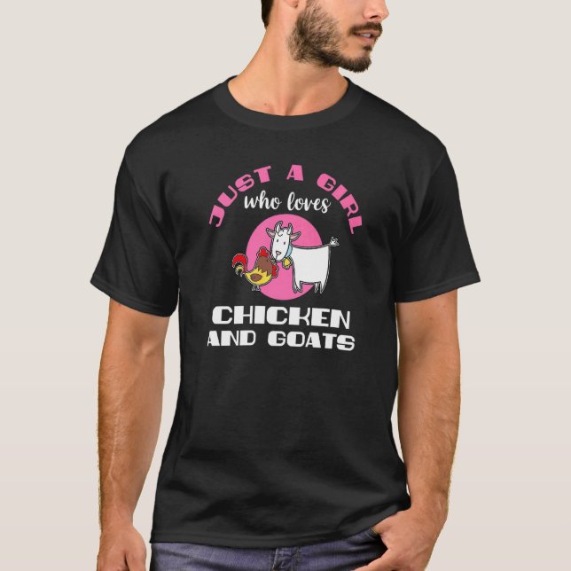 Camiseta Apenas Uma Menina Que Ama Frangos E Tratores De Ca (Frente)