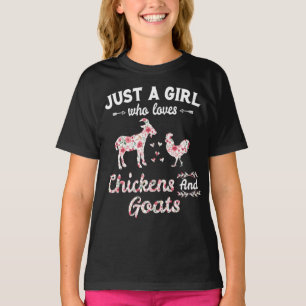 Camiseta Apenas Uma Menina Que Ama Galinha E Cabra Foral