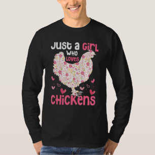 Camiseta Apenas Uma Menina Que Ama Galinha E Caprino Cultiv