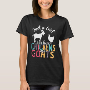 Camiseta Apenas Uma Menina Que Ama Galinha E Caprinos