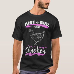 Camiseta Apenas Uma Menina Que Ama Galinhas Agricultura p