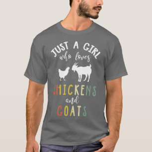 Camiseta Apenas Uma Menina Que Ama Galinhas Caprinos
