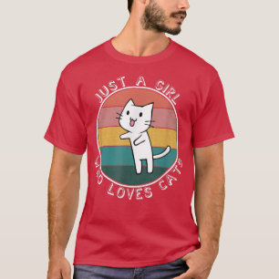 Camiseta Apenas Uma Menina Que Ama Gatinho, Gatinho Bonito,