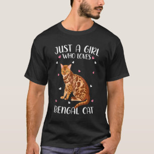 Camiseta Apenas Uma Menina Que Ama Gatos Bengalinos Bengala