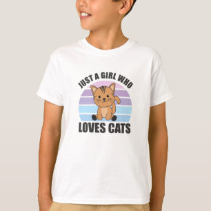Camiseta Apenas Uma Menina Que Ama Gatos Bons Vintage