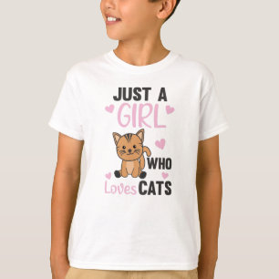 Camiseta Apenas Uma Menina Que Ama Gatos De Animais Bons