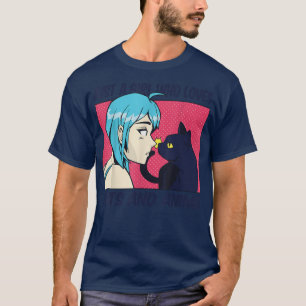 Camiseta Apenas Uma Menina Que Ama Gatos E Anime Japan Otak