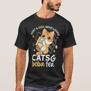 Camiseta Apenas Uma Menina Que Ama Gatos E Boba Tea Neko Bu