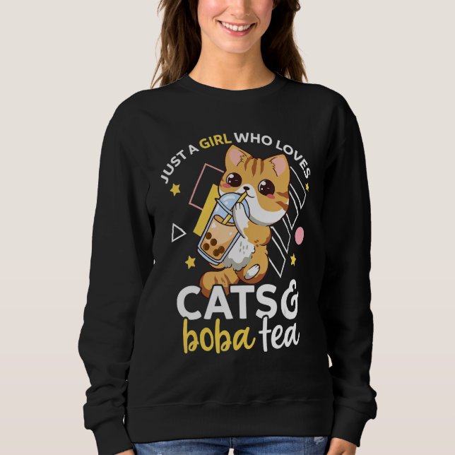 Camiseta Apenas Uma Menina Que Ama Gatos E Boba Tea Neko Bu (Frente)