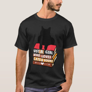 Camiseta Apenas Uma Menina Que Ama Gatos E Livros