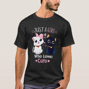 Camiseta Apenas Uma Menina Que Ama Gatos Engraçados Gato Cu
