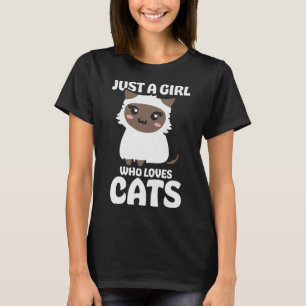 Camiseta Apenas Uma Menina Que Ama Gatos Gatos Gatos Gatos