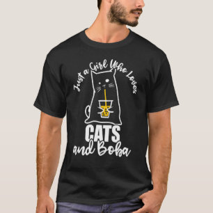 Camiseta Apenas Uma Menina Que Ama Gatos Gráficos E Boba Bu