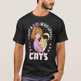 Camiseta Apenas Uma Menina Que Ama Gatos Para Mulheres Meni