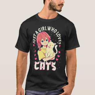 Camiseta Apenas Uma Menina Que Ama Gatos Para Mulheres Meni