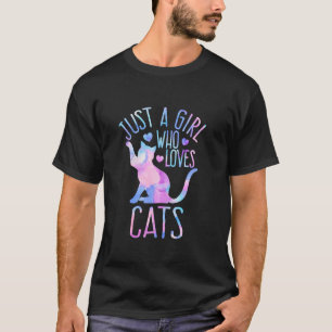 Camiseta Apenas Uma Menina Que Ama Gatos Pastel Galaxy Gato
