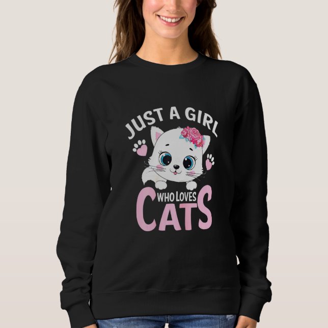Camiseta Apenas Uma Menina Que Ama Gatos Que Eu Adoro (Frente)