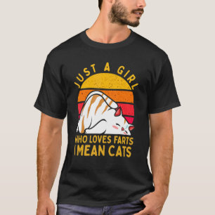Camiseta Apenas Uma Menina Que Ama Gatos Retro Para Gatos