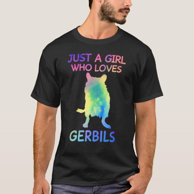 Camiseta Apenas Uma Menina Que Ama Gerbilis Engraçado Gerbi (Frente)