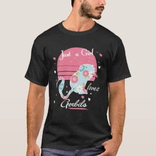Camiseta Apenas Uma Menina Que Ama Gerbilis Pet Mouse Gerbi