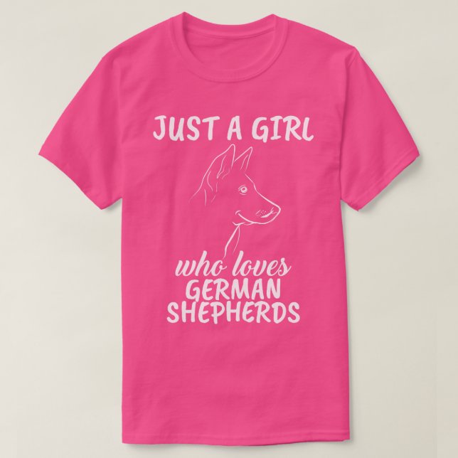 Camiseta Apenas Uma Menina Que Ama German shepherd 3 (Frente do Design)