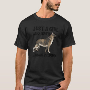 Camiseta Apenas Uma Menina Que Ama German shepherd Cão 1
