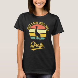 Camiseta Apenas Uma Menina Que Ama Girafa Vintage Retro